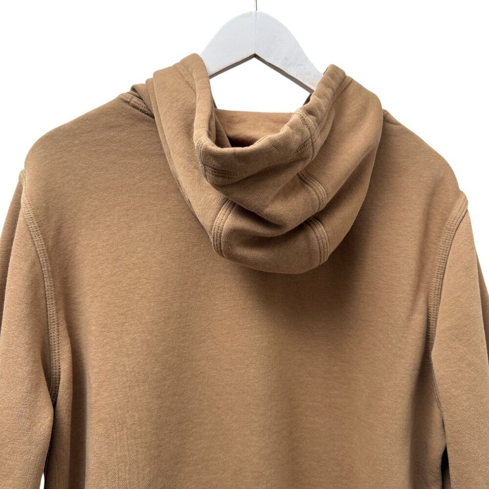NIKE Hoodie Large Tan Pullover Cotton Blend Sweatshirt Swoosh Logo - Picture 3 of 8